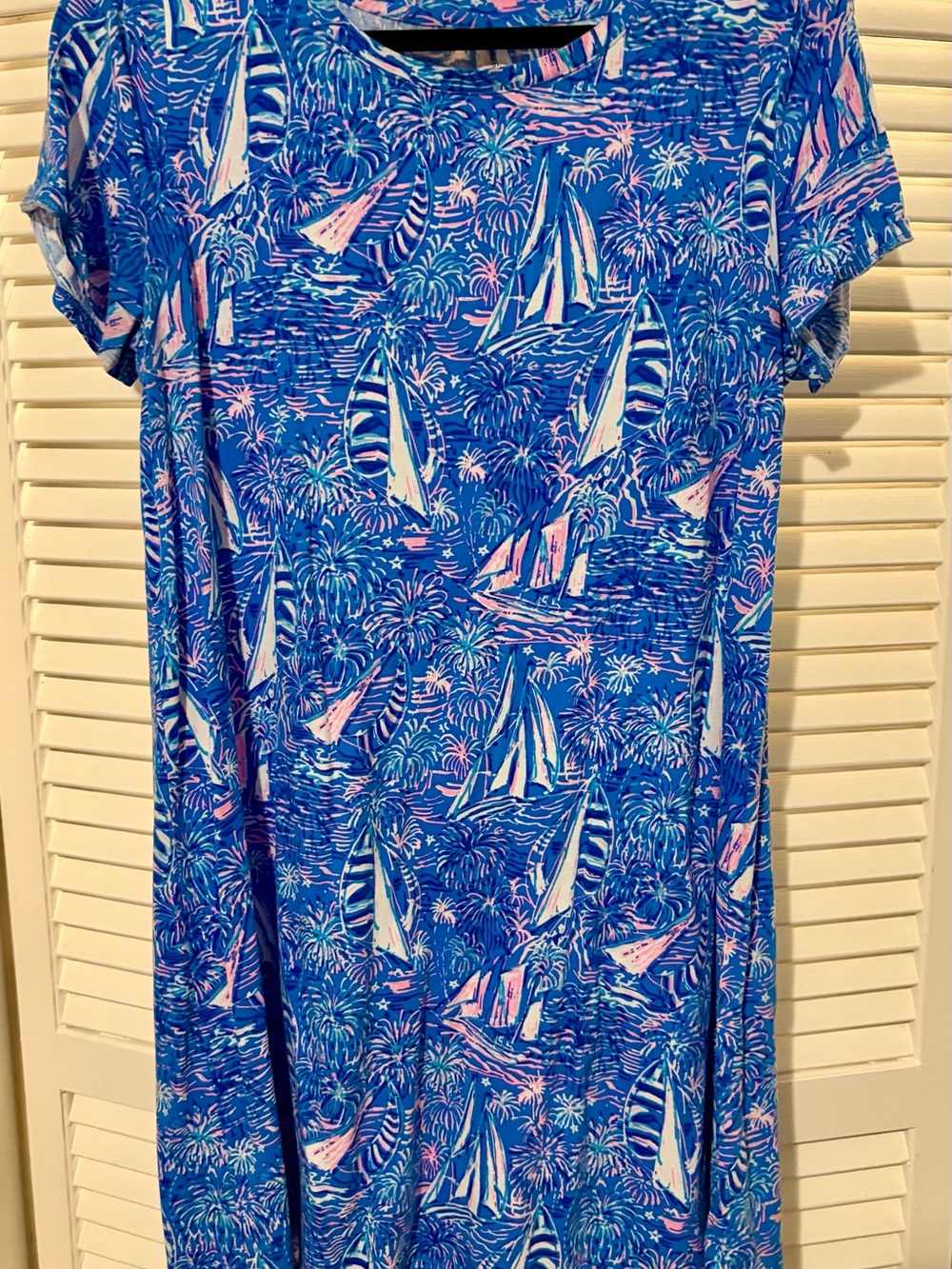 Lilly Pulitzer Blue, White and Pink Abstract Print Dress